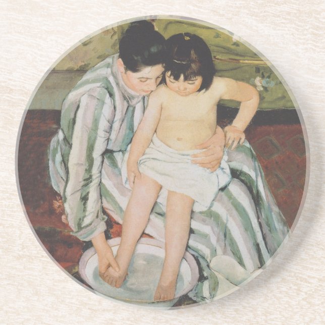 Mary Cassatt Child's Bath Painting Coaster (Front)