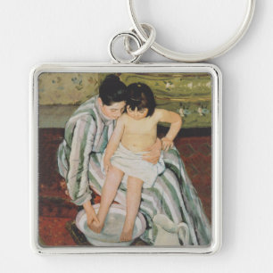 Mary Cassatt Child's Bath Painting Key Ring