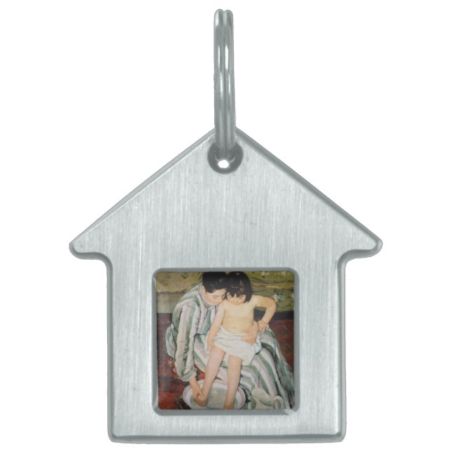 Mary Cassatt Child's Bath Painting Pet ID Tag (Front)
