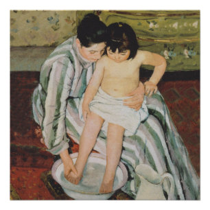 Mary Cassatt Child's Bath Painting Poster