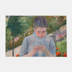 Mary Cassatt - Girl sewing in a Garden Doormat