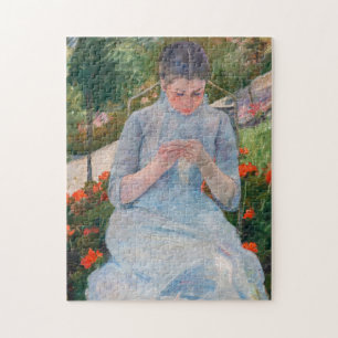 Mary Cassatt - Girl sewing in a Garden Jigsaw Puzzle