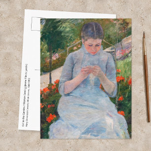 Mary Cassatt - Girl sewing in a Garden Postcard