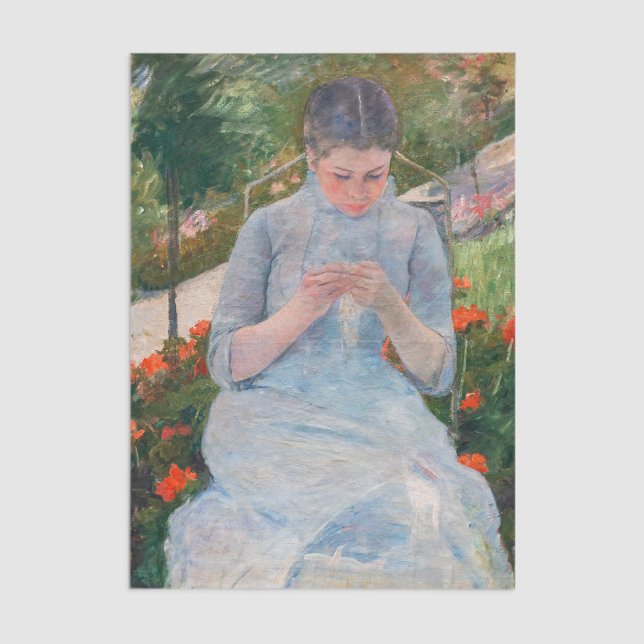 Mary Cassatt - Girl sewing in a Garden Tissue Paper (Creator Uploaded)