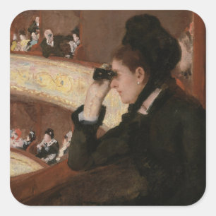 Mary Cassatt - In the Loge Square Sticker