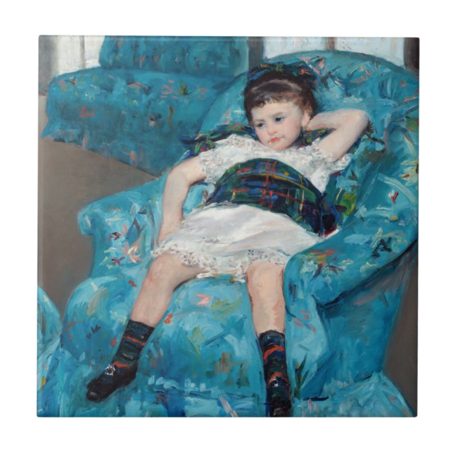 Mary Cassatt - Little Girl in a Blue Armchair Ceramic Tile (Front)