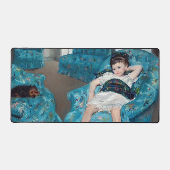 Mary Cassatt - Little Girl in a Blue Armchair Desk Mat (Front)