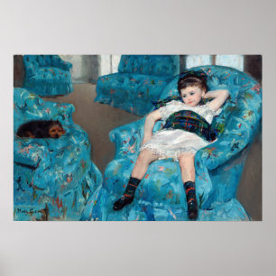 Mary Cassatt - Little Girl in a Blue Armchair Poster