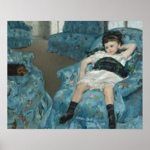 Mary Cassatt - Little Girl in a Blue Armchair Poster