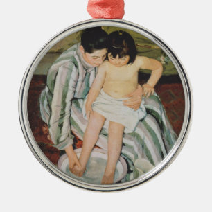 Mary Cassatt Mother and Baby Metal Ornament