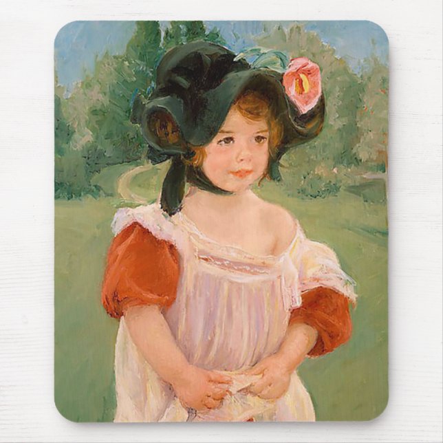 Mary Cassatt "Spring: Margot Standing in a Garden" Mouse Pad (Front)