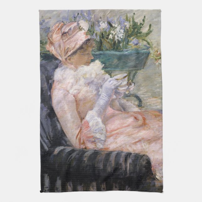 Mary Cassatt - The Cup of Tea Towel (Vertical)