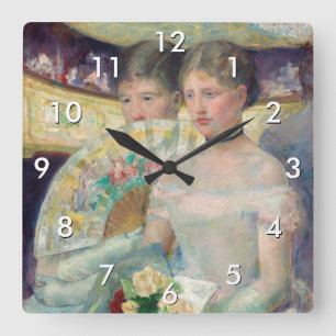 Mary Cassatt - The Loge Square Wall Clock