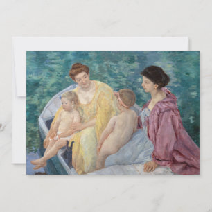 Mary Cassatt - Two mothers and children in a boat Invitation