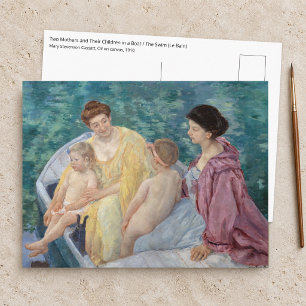 Mary Cassatt - Two mothers and children in a boat Postcard