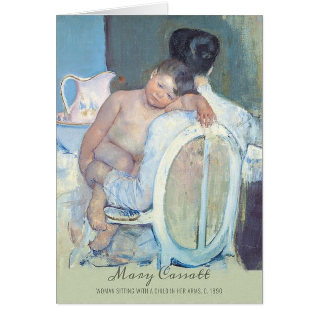 Mary Cassatt Woman sitting with child arms Card (Front)