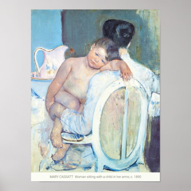 Mary Cassatt Woman sitting with child arms CC1205 Poster (Front)