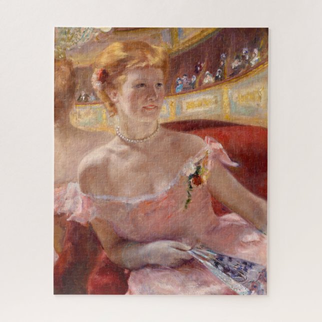 Mary Cassatt - Woman with Pearl Necklace in a Loge Jigsaw Puzzle (Vertical)