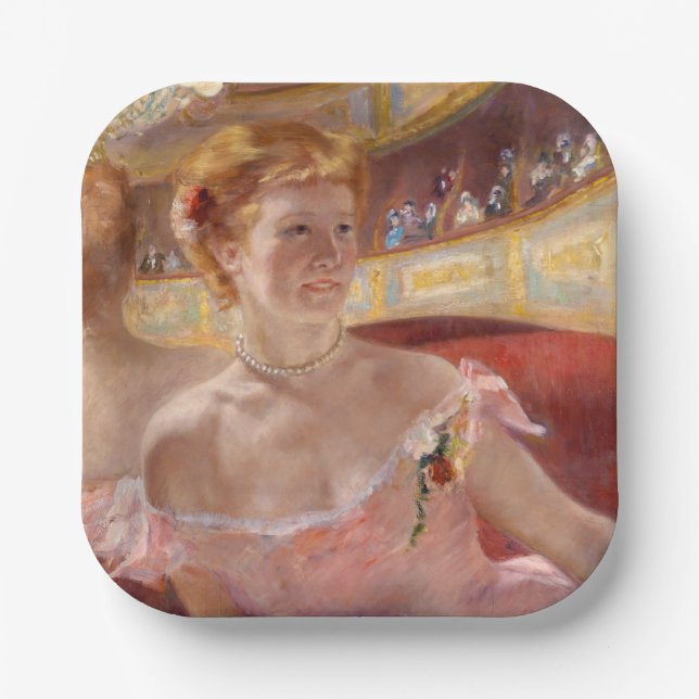 Mary Cassatt - Woman with Pearl Necklace in a Loge Paper Plate (Front)