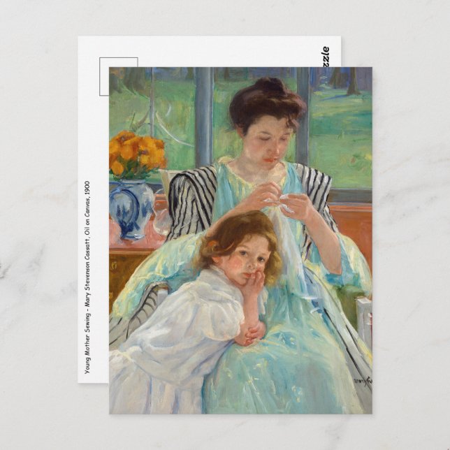 Mary Cassatt - Young Mother Sewing Postcard (Front/Back)