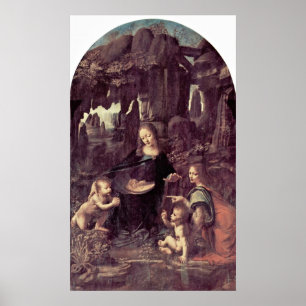 Mary, Christ child and angel by Leonardo da Vinci Poster
