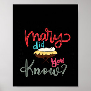 Mary Did You Know Christian Bible Verse Christmas Poster