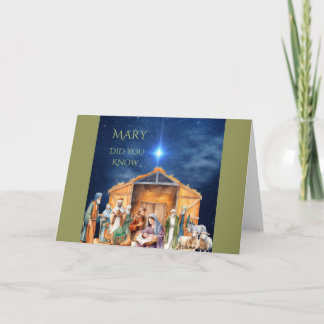 Mary Did You Know Christmas Nativity Card 