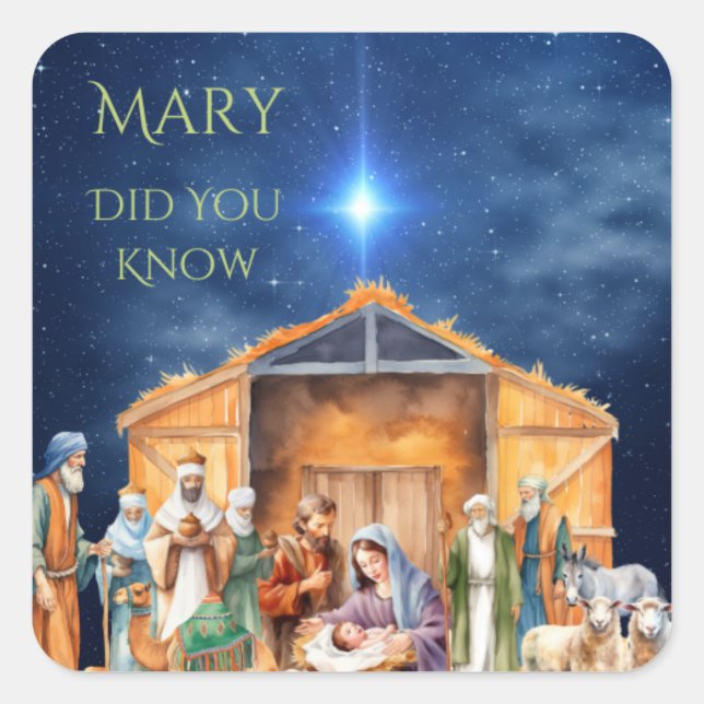 Mary Did You Know Christmas Sticker  (Front)