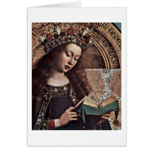 Mary Enthroned Detail By Hubert Van Eyck