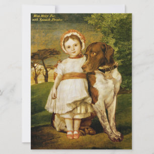 Mary Fox With Her Spanish Pointer Dog (G.F. Watts) Card