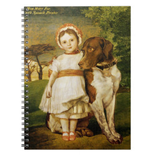 Mary Fox With Her Spanish Pointer Dog (G.F. Watts) Notebook