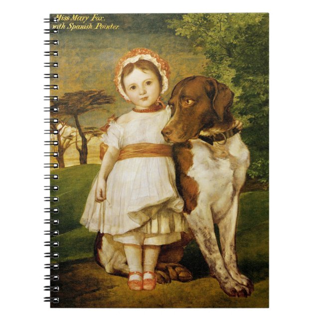 Mary Fox With Her Spanish Pointer Dog (G.F. Watts) Notebook (Front)