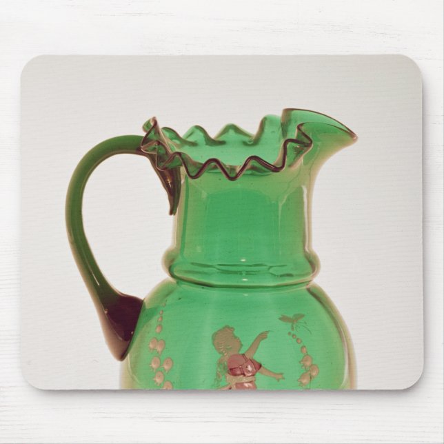 Mary Gregory green jug with fired enamel Mouse Pad (Front)