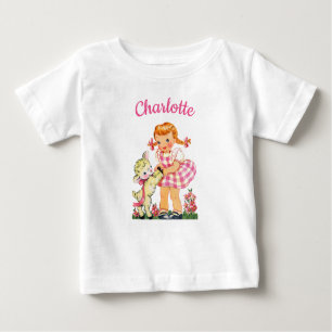 Mary Had a Little Lamb personalised name girl Baby T-Shirt