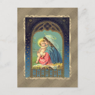 Mary Holding The Baby Jesus Postcard
