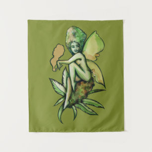Mary Jane Fairy Green Goddess Toker Tapestry