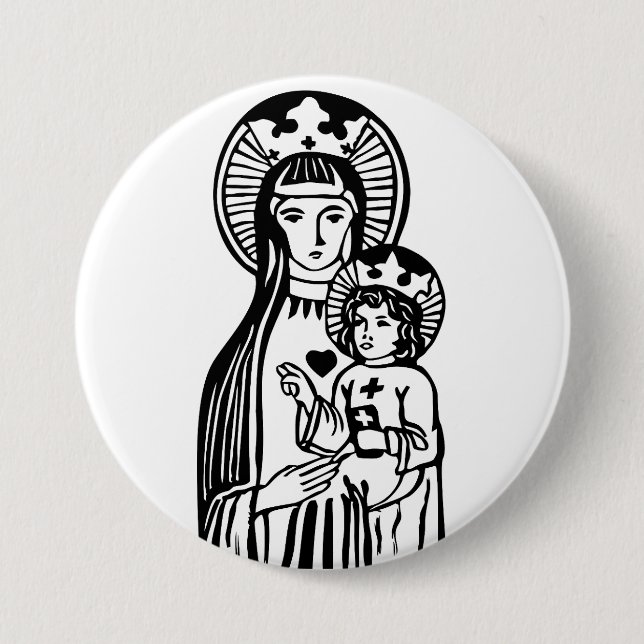 Mary & Jesus 7.5 Cm Round Badge (Front)