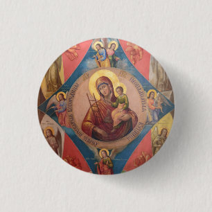 Mary, Jesus, And Angels 3 Cm Round Badge