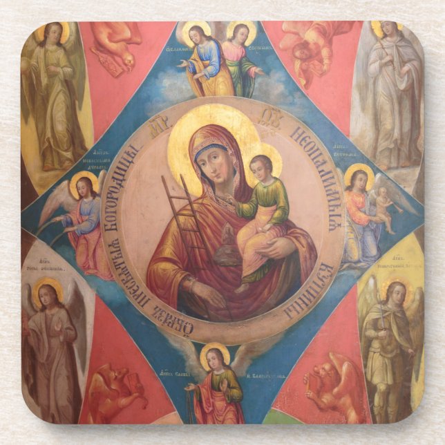 Mary, Jesus, And Angels Coaster (Front)