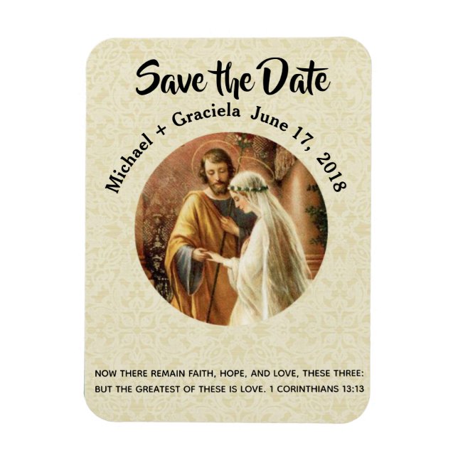 Mary Joseph Catholic SAVE THE DATE Wedding Magnet (Vertical)