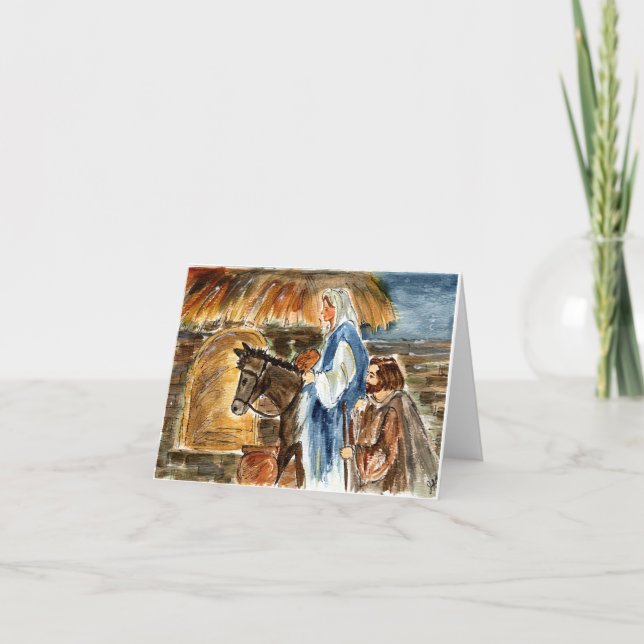 Mary & Joseph Note Card Blank inside w Envelope (Front)