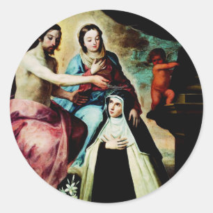 Mary Magdalene de Pazzi by Pedro de Moya Classic Round Sticker