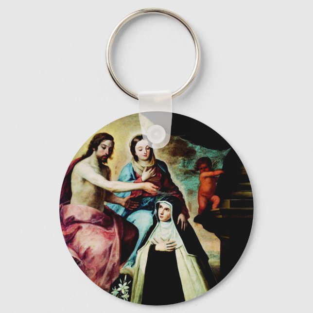 Mary Magdalene de Pazzi by Pedro de Moya Key Ring (Front)