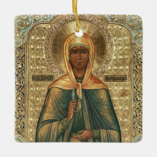 Mary Magdalene Equal to the Apostles Icon Ceramic Ornament
