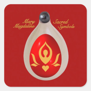 Mary Magdalene - Four Sacred Symbols Square Sticker