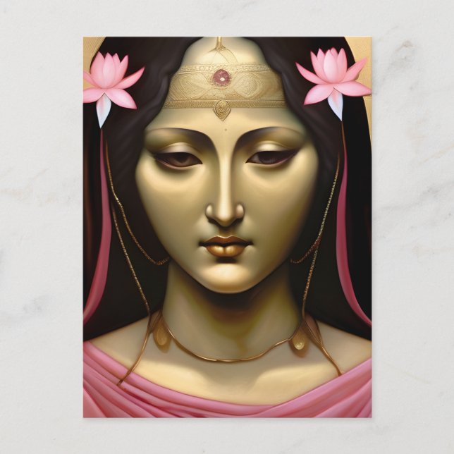Mary Magdalene Gold and Pink Postcard (Front)