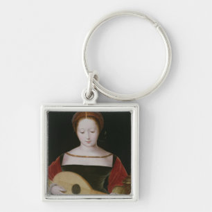 Mary Magdalene Playing a Lute Key Ring