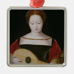 Mary Magdalene Playing a Lute Metal Ornament