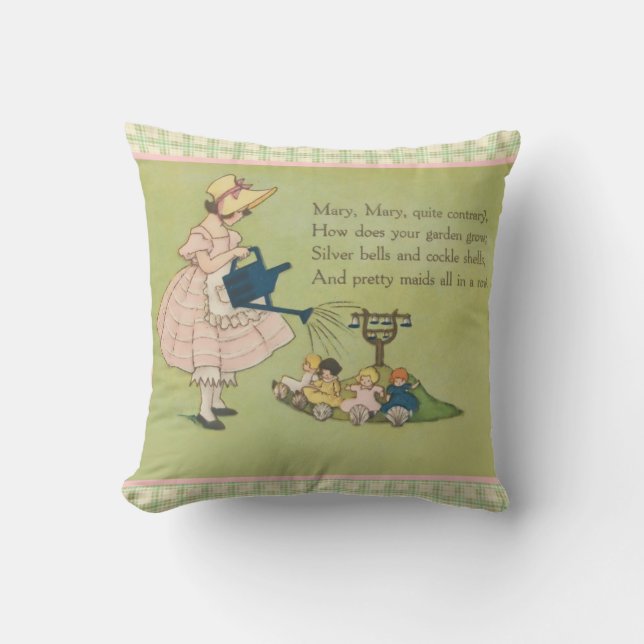 Mary Mary Quite Contrary Nursery Rhyme Cushion (Front)