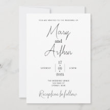Mary - Modern Minimalist Wedding Invitation